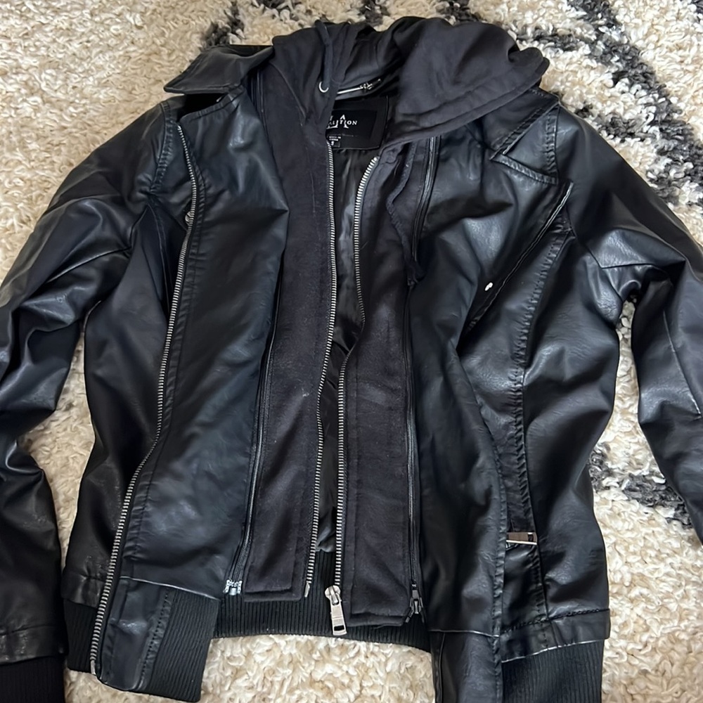 Coalition Leather Jacket with Removable Hoodie